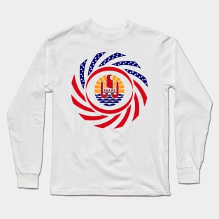 French Polynesian American Multinational Patriot Flag Series Long Sleeve T-Shirt